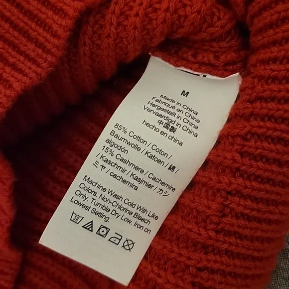 EUC J. Crew Cotton Cashmere Red Sweater Medium - Picture 4 of 5
